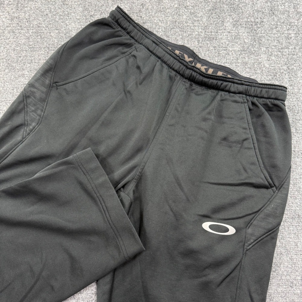 Oakley Sweatpants Medium Black Logo Straight Leg Athletic Mens